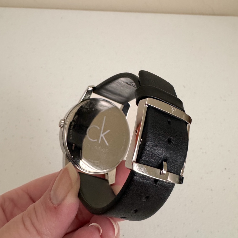 Calvin Klein Silver Dial Black Strap Watch - Picture 9 of 10